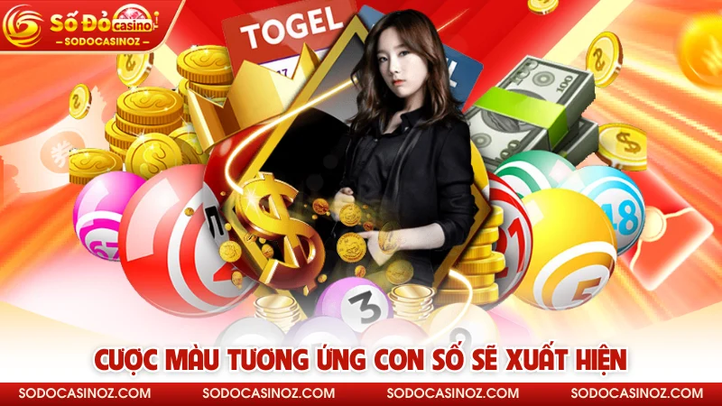 Cược màu tương ứng con số sẽ xuất hiện